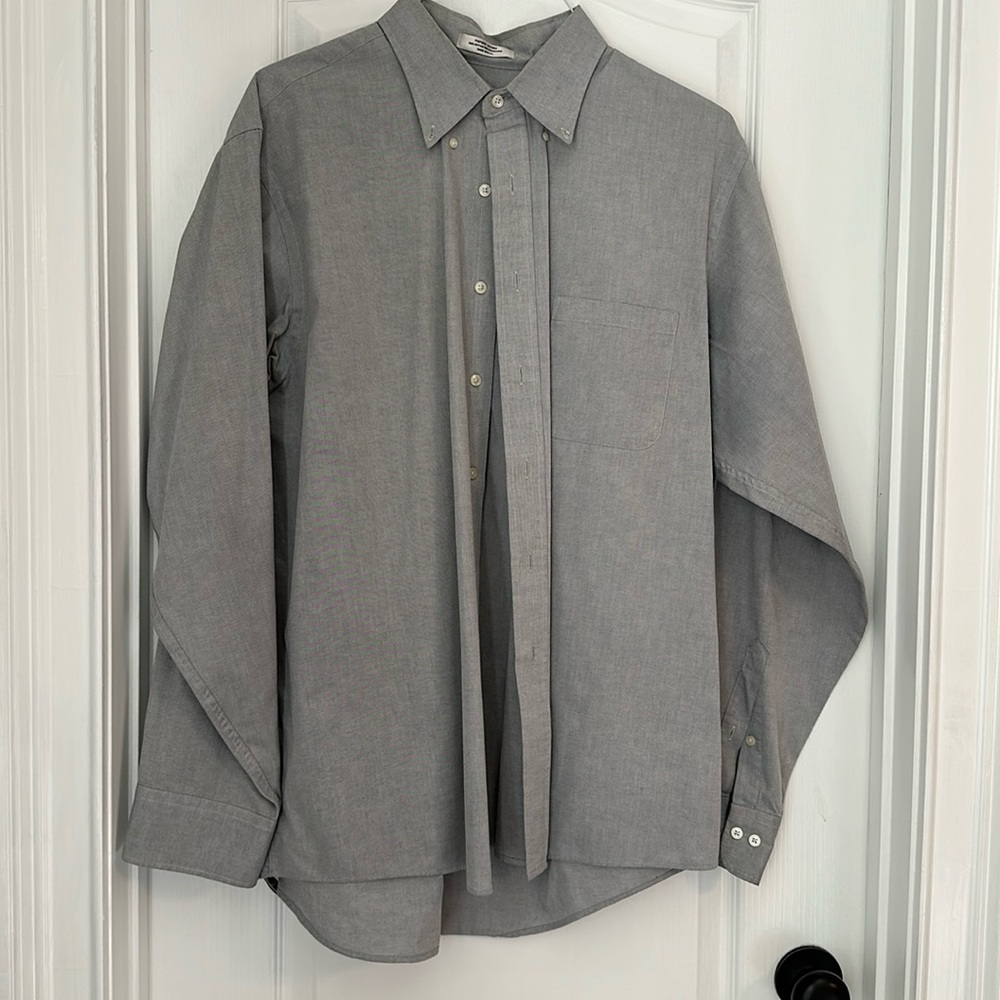 Van Heusen Grey Long Sleeve Button Up Shirt 17.5 36/37